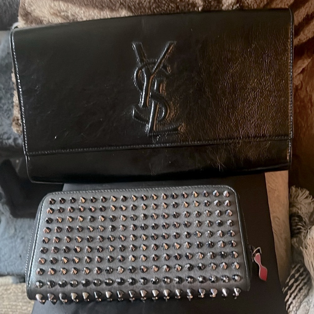 YSL Patient Leather Black Clutch Bag - Picture 3 of 11